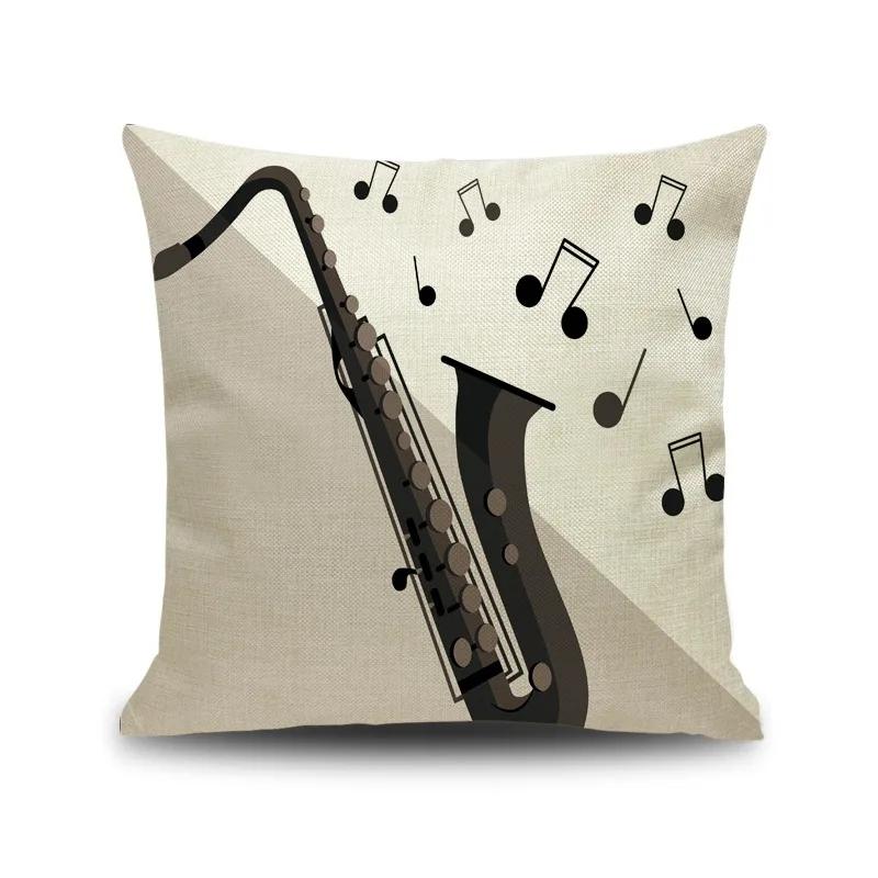 45X45CM Piano Key Wonderful Notes Decorative Pillowcase Car Sofa Art Piece Office Seat Cushion Cover Home Decoration