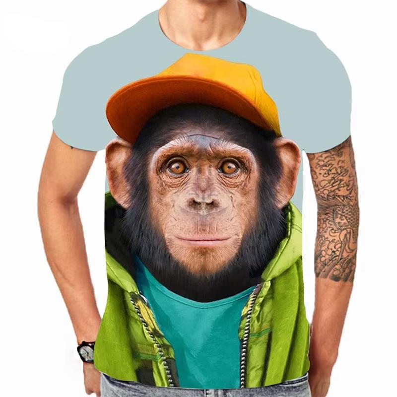 Summer Gorilla Monkey Animal Graphic 3D Print Kids T-Shirts Boys T-shirt Short Sleeve Tees Top Girl T-Shirt
