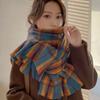 WTEMPO Women Autumn Winter Outdoor Long Plaid Scarf Ladies Windproof Cold-proof Versatile Casual Warm Retro Scarf