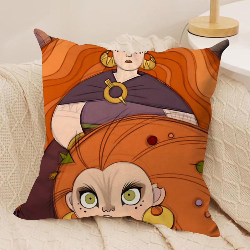 Anime Movie WWolfwalkers Cushion Cover Silky Short Plush DoubleSided Printed Pillow Case for Sofa All Seasons Home Decor Gift