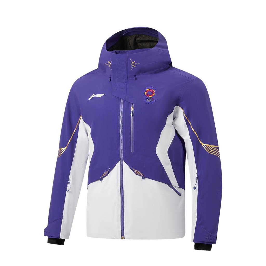 Мужские пуховики Li Ning Свободный Фиолетовый С капюшоном Умеренный AFMW021-2