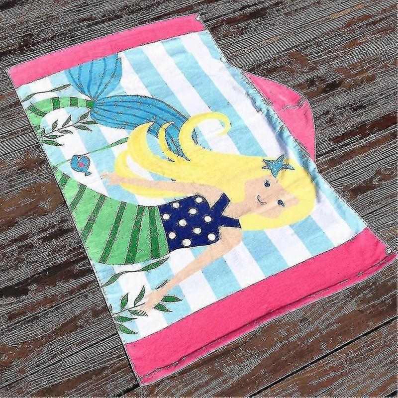 Kids Hooded Bath Beach Towel 100% Cotton Super Soft Children's Towel Swimming Girls Boys