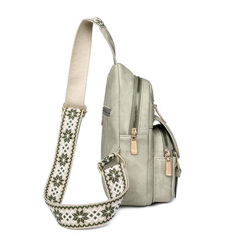 Нагрудная сумка Женская мягкая кожаная сумка через плечо Сумка на плечо