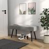 Upholstered Bench Bed Bench Velvet Look 100 X 36 X 45 Cm Gray