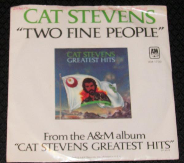 7-дюймовая пластинка CAT STEVENS - Two Fine People 1700S A&M Records 1975 США Поп Б/у
