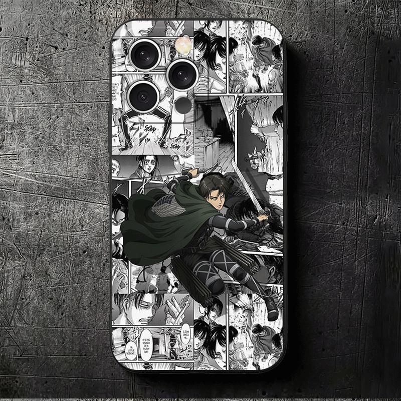 A-Атака Титанов Аниме Мягкий Чехол для Телефона для iPhone 16 16E 17 Air 15 Pro Max 14 Plus 13 Mini 11 12 7 Черный Чехол Задняя Панель