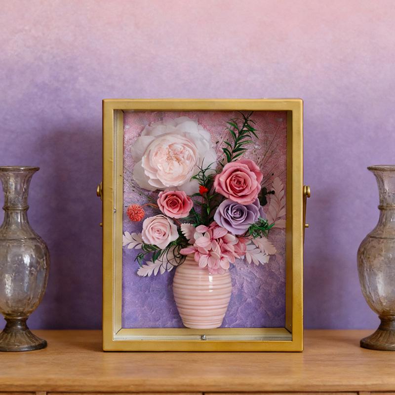 Everlasting Rose Vase & Frame - 3D Floral Gift for Mother's Day, Birthdays & Home Decor