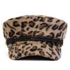 Sailor Winter Autumn Cap Navy Print Leopard Plush Neutral Gender Women  Men For Hats Beret Hat Men Flat Top Captain Military Caps