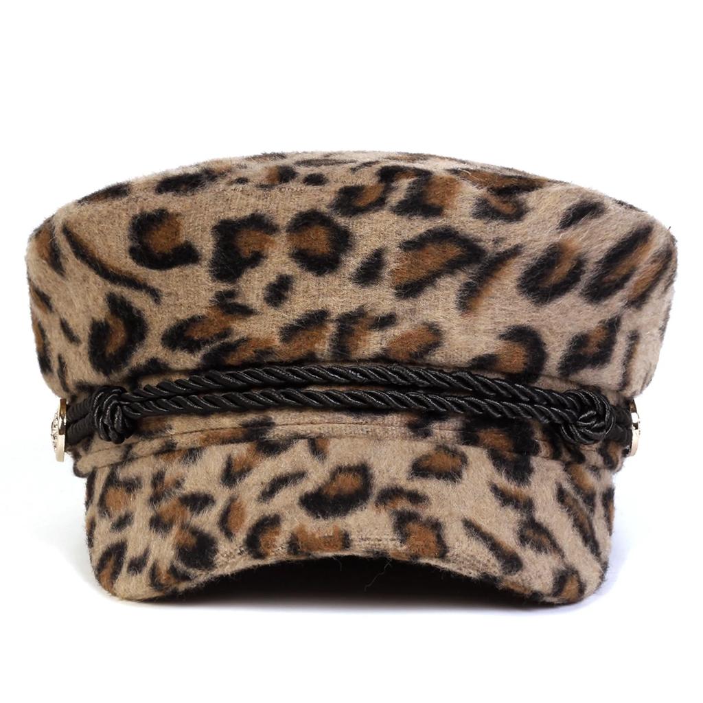 Sailor Winter Autumn Cap Navy Print Leopard Plush Neutral Gender Women Men For Hats Beret Hat Men Flat Top Captain Military Caps