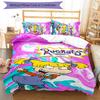 3pcs Rugrats pattern bedding set duvet cover set includes duvet cover &pillowcases,perfect all season bedroom decoration&gift