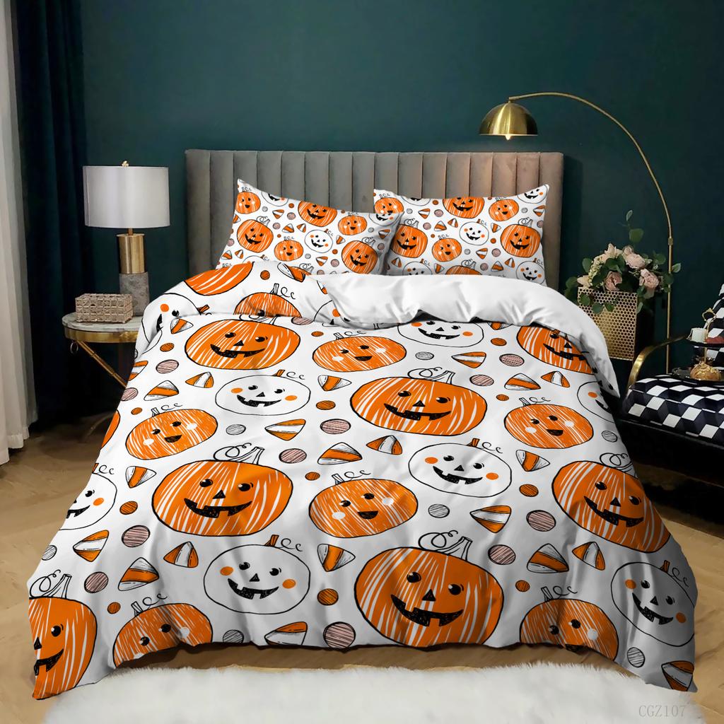 Hot-Selling Holiday Halloween Three-Piece Digital Printing Quilt Cover Bedding