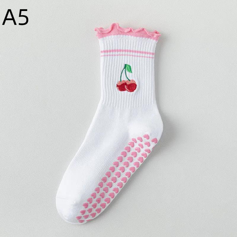 Хлопковые Дышащие Гольфы до середины икры для йоги Противоскользящие Спортивные Носки Носки для пилатеса Носки для танцев и фитнеса