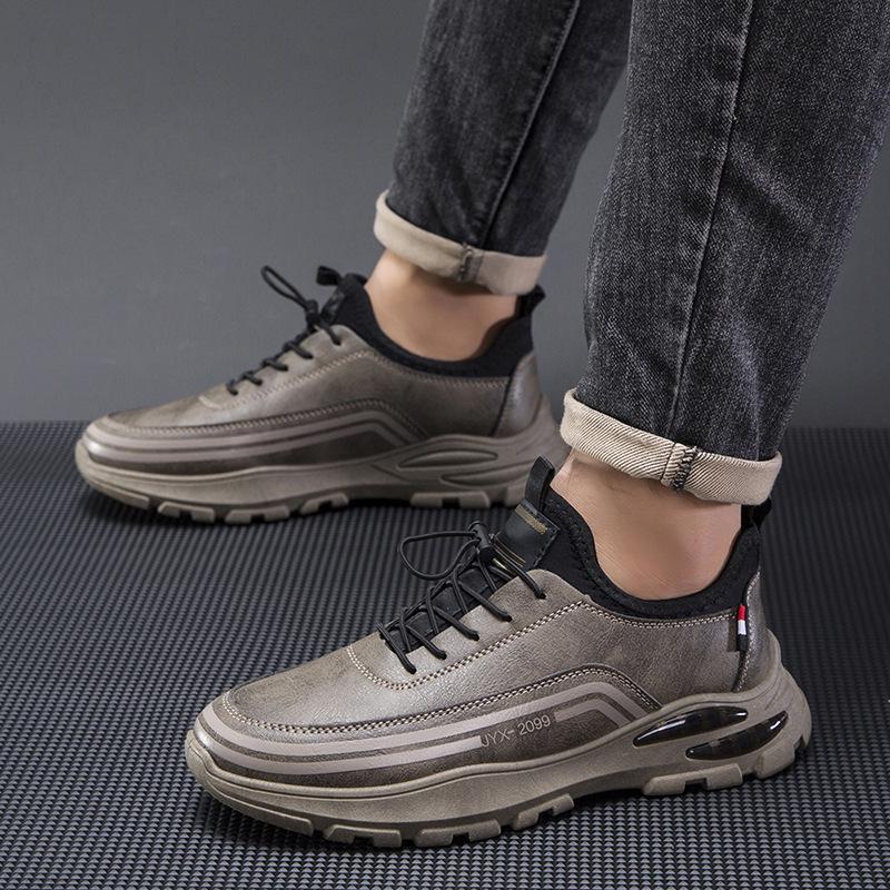 Повседневная обувь Мужская кожаная весна и осень Мужские кроссовки на мягкой подошве Мужская обувь