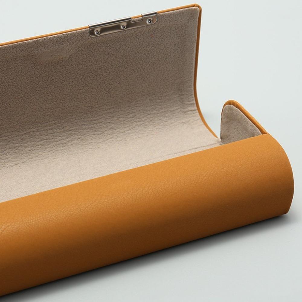 PU Leather Glasses Box Solid Color Eyeswear Case Portable Glasses Storage Box Women