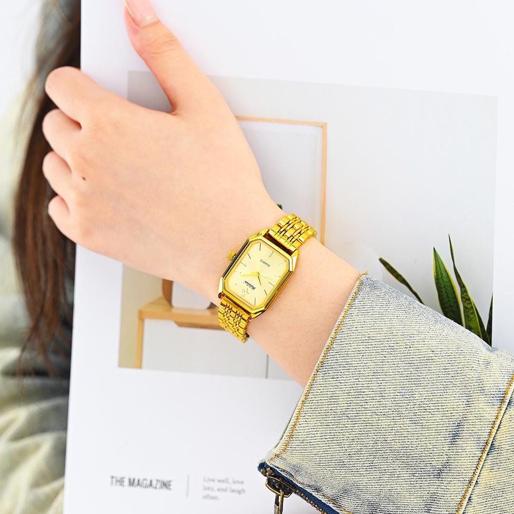Luxury Square Women Quartz Watch Stainless Steel Bracelet Wristwatch Minimalist Ladies Dress Clock Relogio Feminino