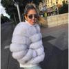 Женская Модная Шуба из Искусственного Меха Супер Горячая Осень Зима Женская Короткая Пушистая Куртка из Искусственного Меха Лисы Высококачественная Верхняя Одежда Женские Меховые Пальто