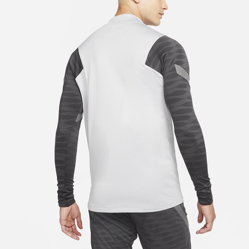 Nike Быстросохнущая футбольная майка с длинными рукавами и застежкой-молнией на половину длины, Мужские топы Liverpool 21-22 светло-серые DC7771-017