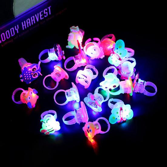 Мультфильм Медведь Цветок Бабочка Светодиодное Кольцо Мигает Регулируемый Детский Подарок Декор Партии