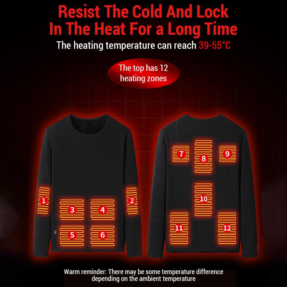 Комплект нижнего белья с электрическим подогревом для мужчин, 22 зоны, костюм для тела с подогревом лыж