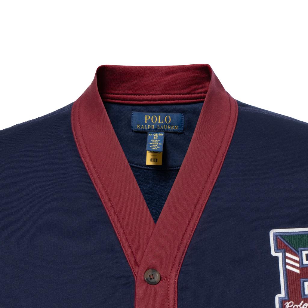 Polo Ralph Lauren Sweater FW24 V-Neck Letter Single-Breasted Long Sleeve Kids Tops Deep-Blue CWPOKNIY7620006-410