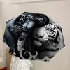 1pc Tiger Yin Yang Design Umbrella with Plastic Handle,Suitable for All Seasons Home Travel Outdoor UmbrellaDD908