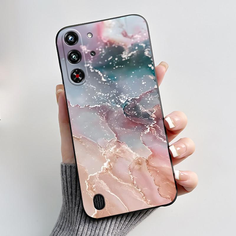 Для ZTE Nubia Red Magic 10 10S Pro Plus Redmagic 10 Air Чехол Роскошный Милый Кролик Любовь Забавный Черный Мягкий Силиконовый Задняя Крышка Корпус
