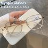 Myopia Glasses Anti Blue Light White Korean Style Large Frame Glasses Fashion Girls Transparent Glasses Leopard Glasses