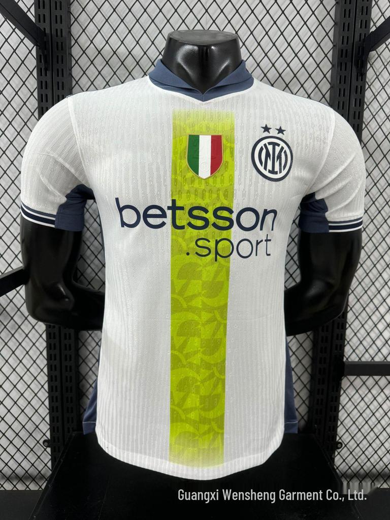 Футбольная футболка Inter Milan Серия А для взрослых, версия игрока - С настраиваемым номером