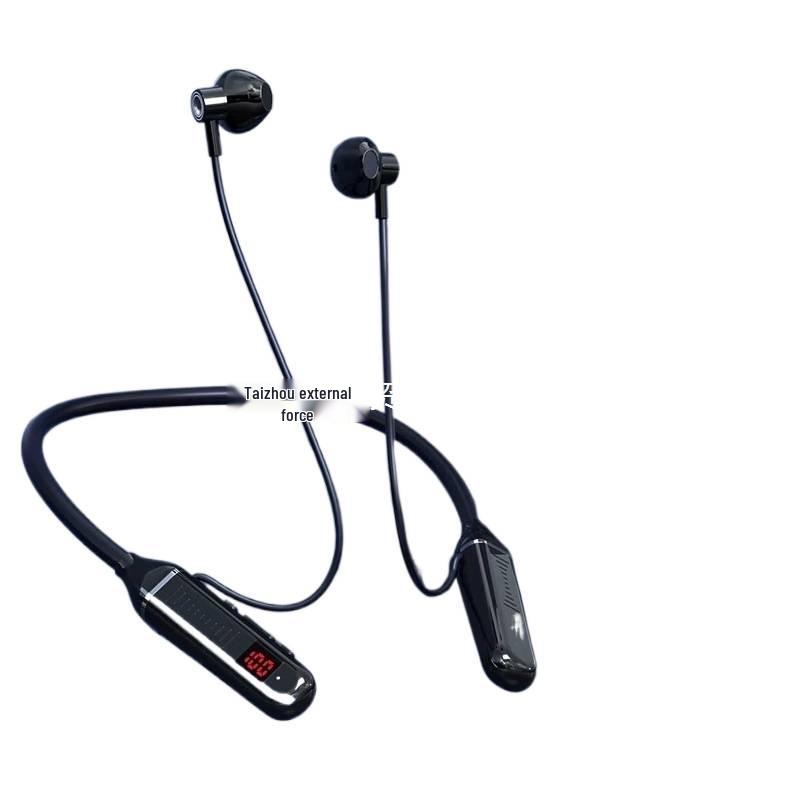 Спортивные беспроводные Bluetooth-наушники с шейным ободком, цифровым дисплеем и стереозвуком большой емкости