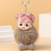 Baby Doll Pompom Baby Keychain Pink Hair Car Key Ring Fashion Fluffy Doll Keyring  Children