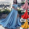 Plus Size Off The Shoulder Dresses for Women Floor Length Elegant Prom Dress High Slit Wedding Dresses Plus Size