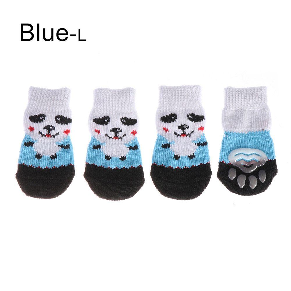 4Pcs/set New Pet Supplies Candy Color Anti-Slip Knitted Socks Puppy Boots Dog Shoes