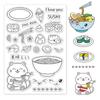 PVC Plastic Stamps for DIY Scrapbooking Photo Album Decorative Cards Making Stamp Sheets Food Pattern 16x11x0.3cm