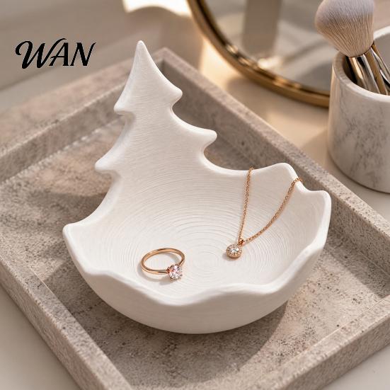 Christmas Party Serving Dish Tree Jewelry Tray, Decorative Candy Dish, 3D Printed Trinket Home Decor Tray for Keys And Candy, Holiday Desktop Storage