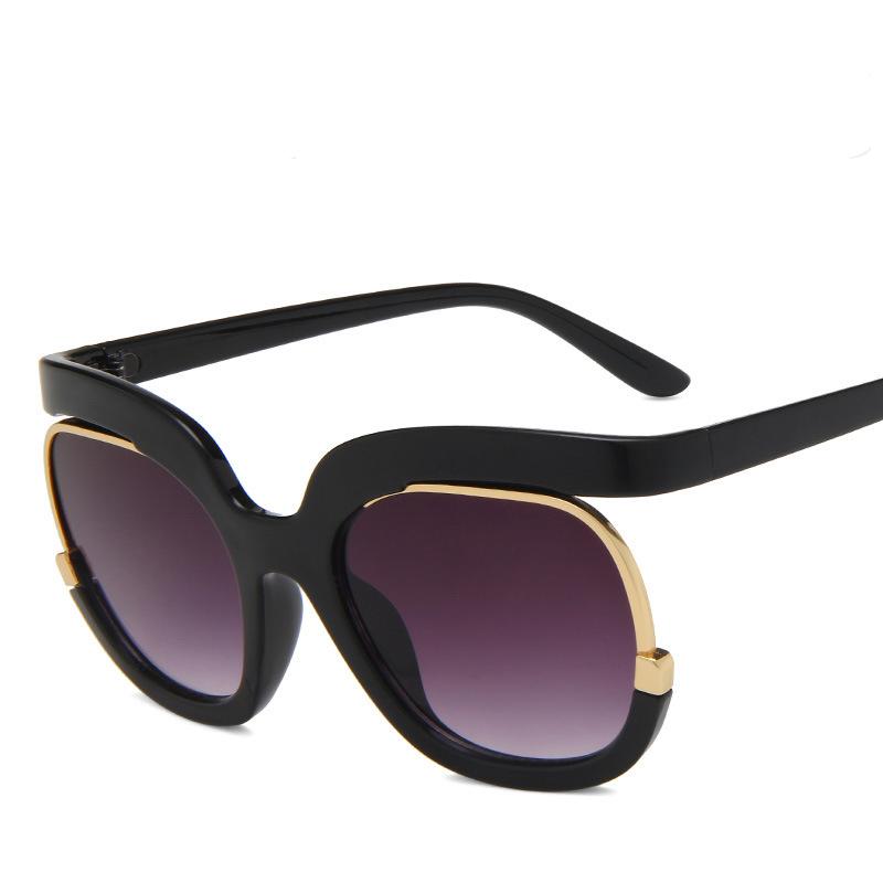 Cool Trendy Oversized Half Frame Sunglasses Summer Women Retro UV400 Sun Glasses