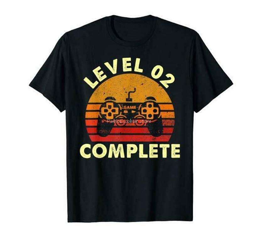 Level 2 Complete Vintage Tshirt Celebrate 2nd Wedding Funny Tops Tee Shirt Unisex Summer Tshirt Brand Tops Size
