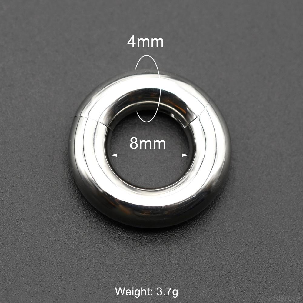 Smooth Hinged Stainless Steel Segment Hoop Ring 00G Large Size Septum Clicker BCR PA Piercing Nose Ring Ear Stretcher Weights