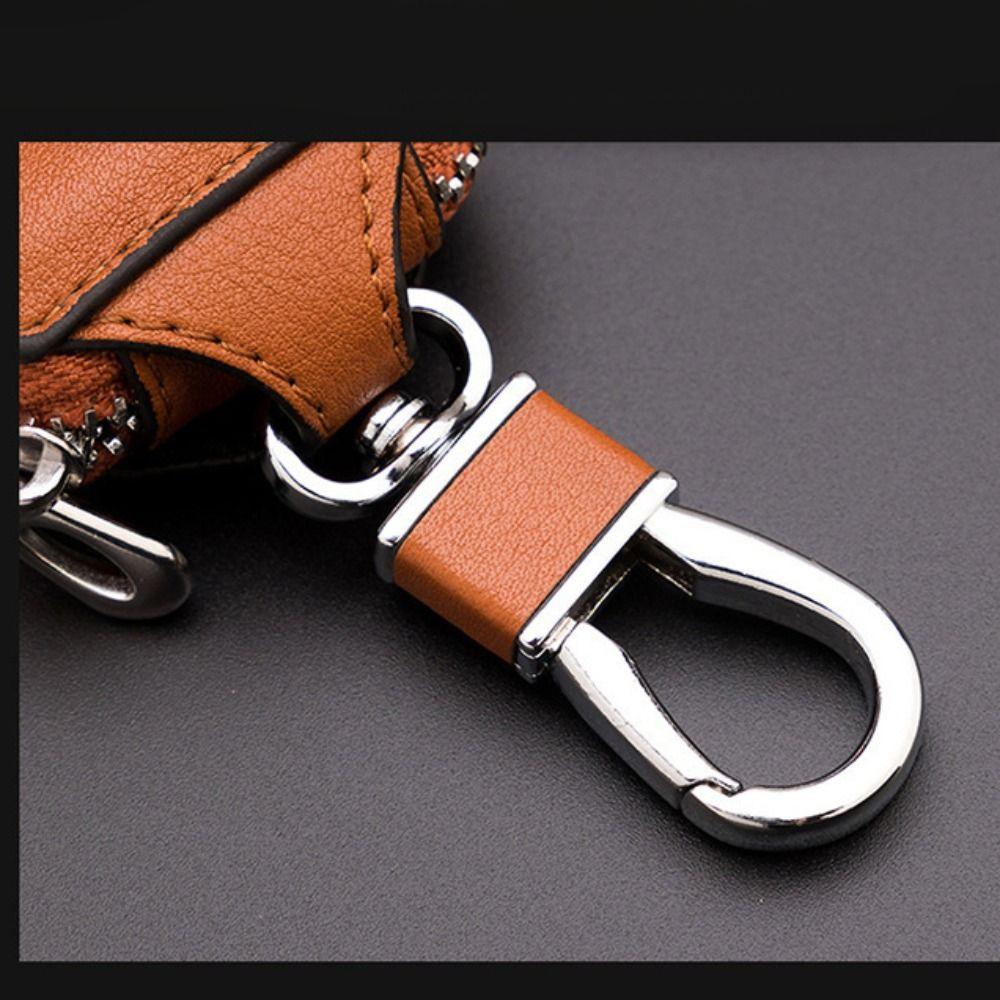 Unisex Keys Organizer Zipper Covers Key Holder Car Keychain Leather