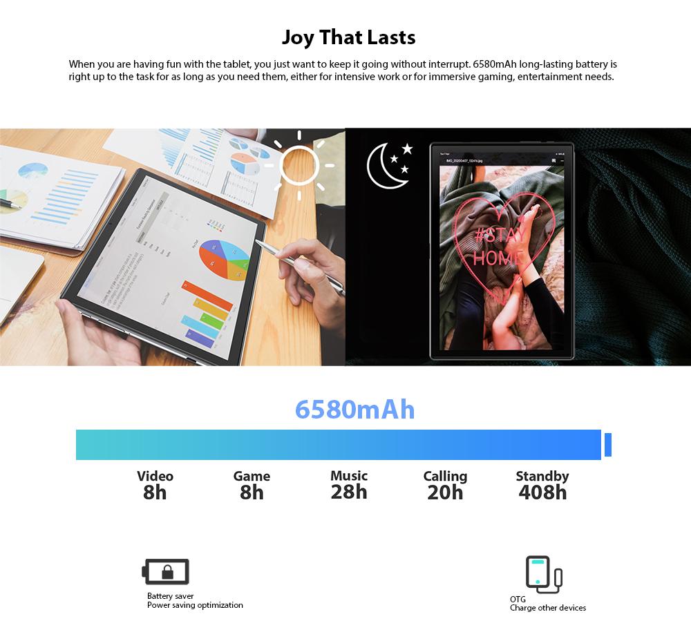 Планшет Blackview Tab 8 с экраном 10.1 дюйма, ОЗУ 4Гб, встроенная память 64Гб, батарея 6580 mAh
