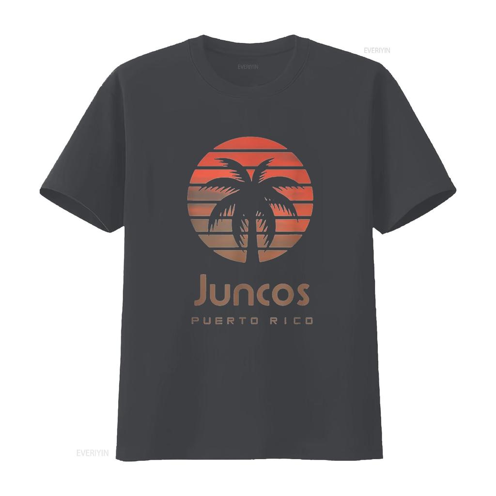 Womens Juncos Puerto Rico T Shirt Black Small vintage Washed homme streetwear Breathable Slightly Casual graphic