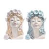 Fairy Head Planter Angel Girl Face Flower Pot Resin Decorative Vase Indoor Cactus Pot for Home Office Desk Garden