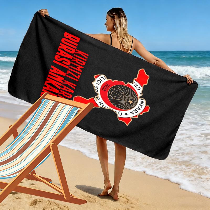 Gençlerbirliği Logo Print Beach Towel, Large Soft Quick Dry Towel for Beach Camping Swimming