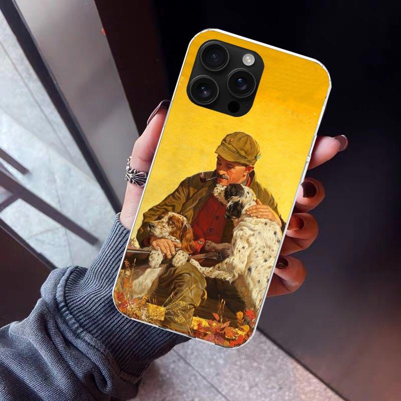 Hunter Dog Hunting Phone Case For iPhone 17 Air 11 13 Mini 14 15 Plus 16 12 Pro Max 16E SE 7 8 Pattern Soft TPU Back Cover 17 A