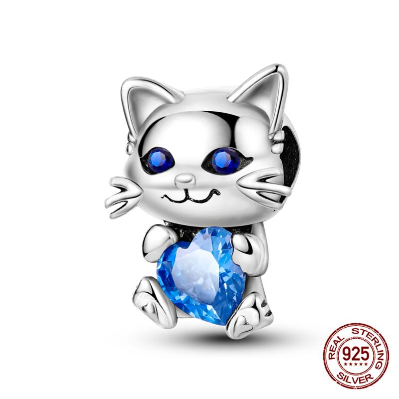Original Owl Beads 100% 925 Silver Lucky Cat Elephant Charms Fit Original 925 Bracelet DIY Jewelry Making Women's Gift