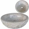 VidaXL Washbasin Marble 40 Cm Cream Natural Stone Washbowl Hand Wash Basin Toilet 242673