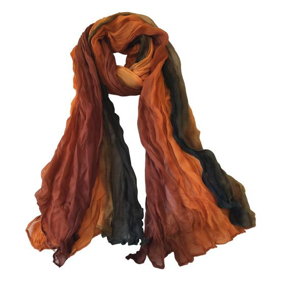 Women Scarf Autumn Winter Tie-Dye Scarf Soft Smooth Texture All-Weather Shawl Versatile Outdoor Accessory