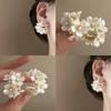 Pearl Flower Cluster Earrings Women's Elegant Niche Design Earrings Women's Light Luxury High-end Earrings