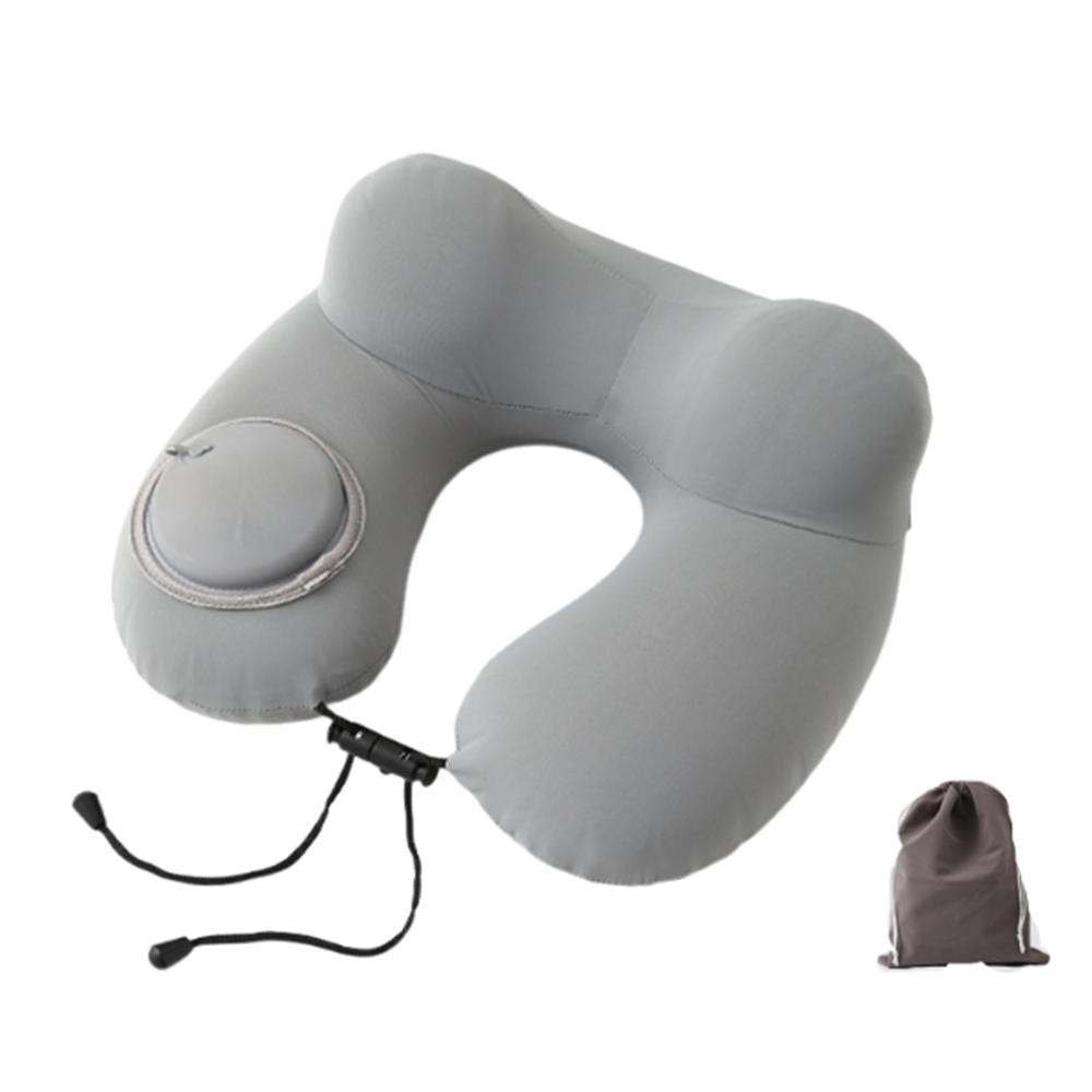 Inflatable U-Shaped Travel Pillow Soft Neckrest Pad Relaxation Neck Support Cushion Office/School