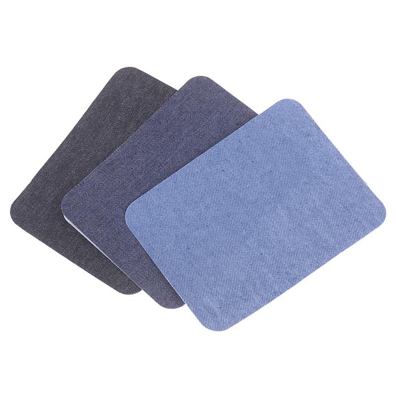6Pcs Assorted Cotton Jeans Repair Kit 3Color Iron On Denim Patch Sewing Applique