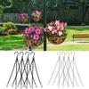 4Pcs/Set Flower Basket Hanger Double Hook Iron Flower Plant Pot Replacement Chain Hanger Garden Supply